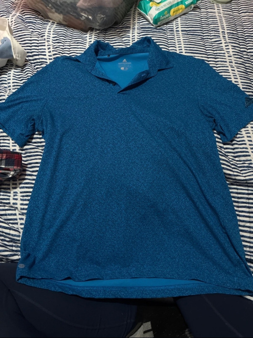 adidas Men's Blue Short-Sleeve Polo - Performance Tee